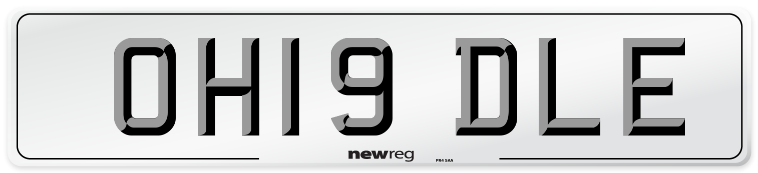 OH19 DLE Number Plate from New Reg
